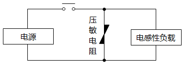 繼電器觸點保護電路之壓敏電阻方式