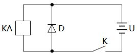 繼電器延緩動作電路(二極管)
